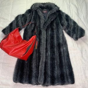 VINTAGE Avec Tu Faux Fur Long Coat